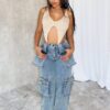 Beck Washed Denim Cargo Jeans