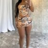 Stallion Print Mini Skirt