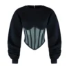 Be Your Self Corset Sweatshirt Top