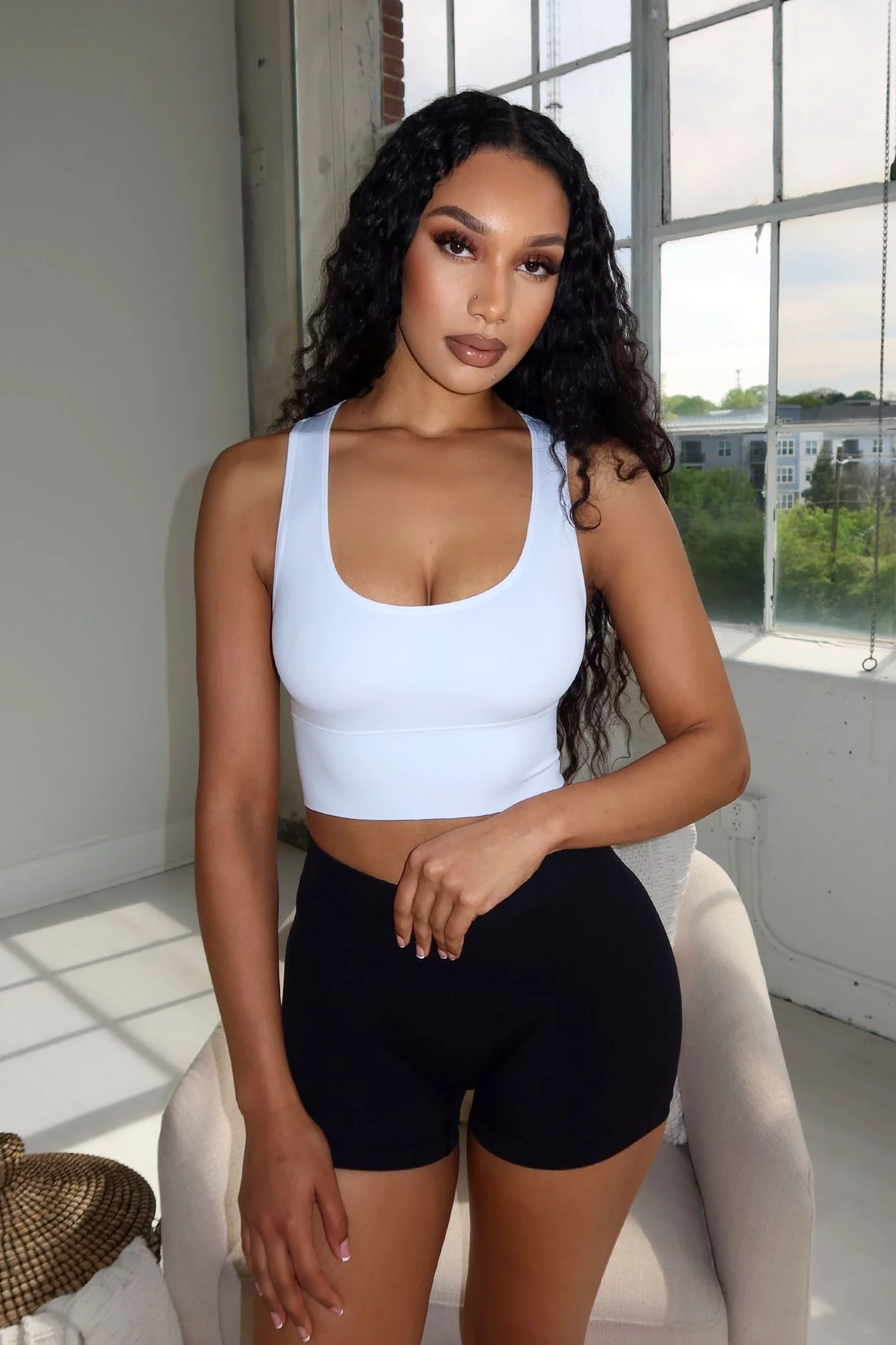 Soft Basic Smooth Scoop Neck Top