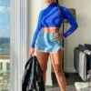 Make A Wish Ribbed Turtle Neck Crop Top