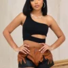 Soft Smooth One Shoulder Cutout Top