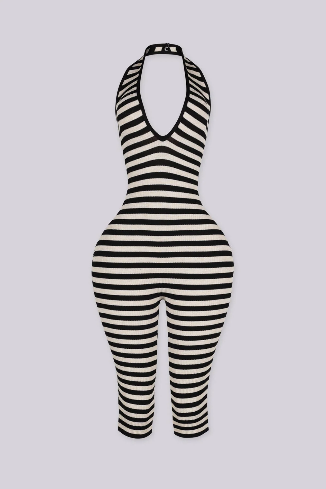 Olana Ribbed Knit Halter Romper