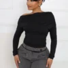 Angelina Off Shoulder Ruched Top