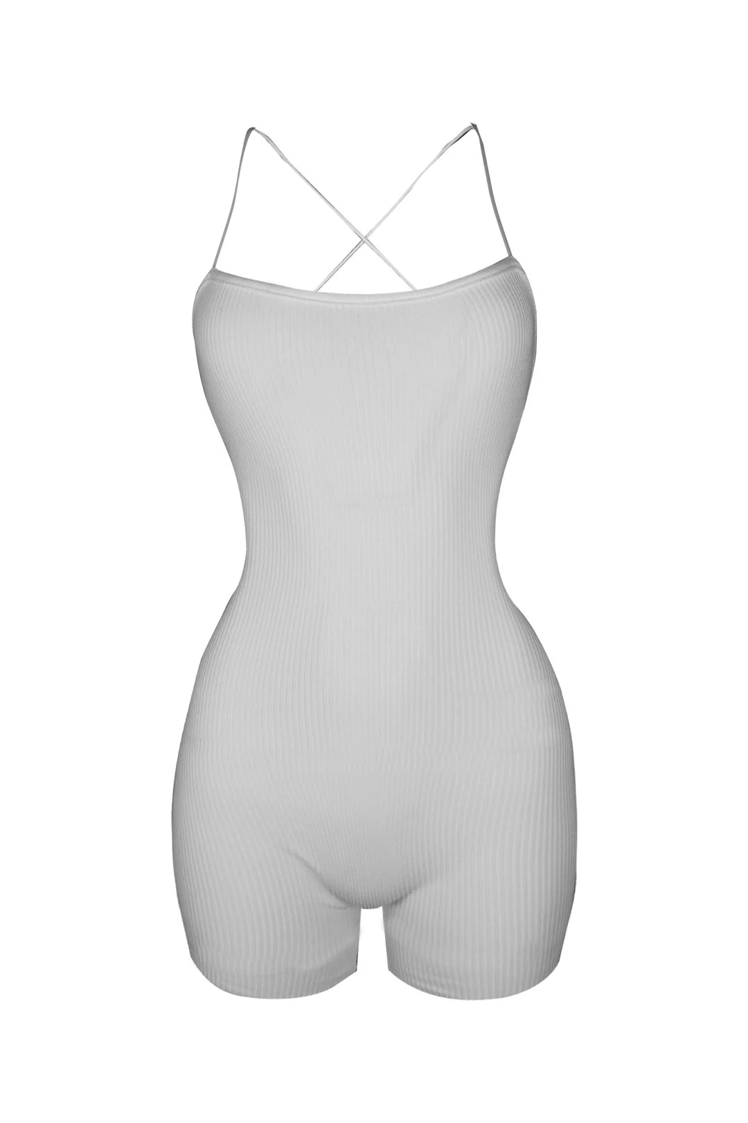 Summer Crush Ribbed Tank Strappy Romper
