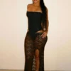 Lucky Find Lace Maxi Skirt With Slit