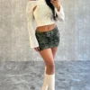 Belted For You Camo Cargo Mini Skirt