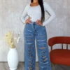 Satisfaction Cut Out Denim Jeans