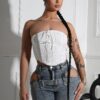 Trina Tube Crochet Lace Crop Top