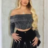 Lani Mineral Washed Corset Off Shoulder Top