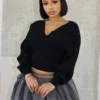 Vanessa Off Shoulder Sleeve Cutout Sweater