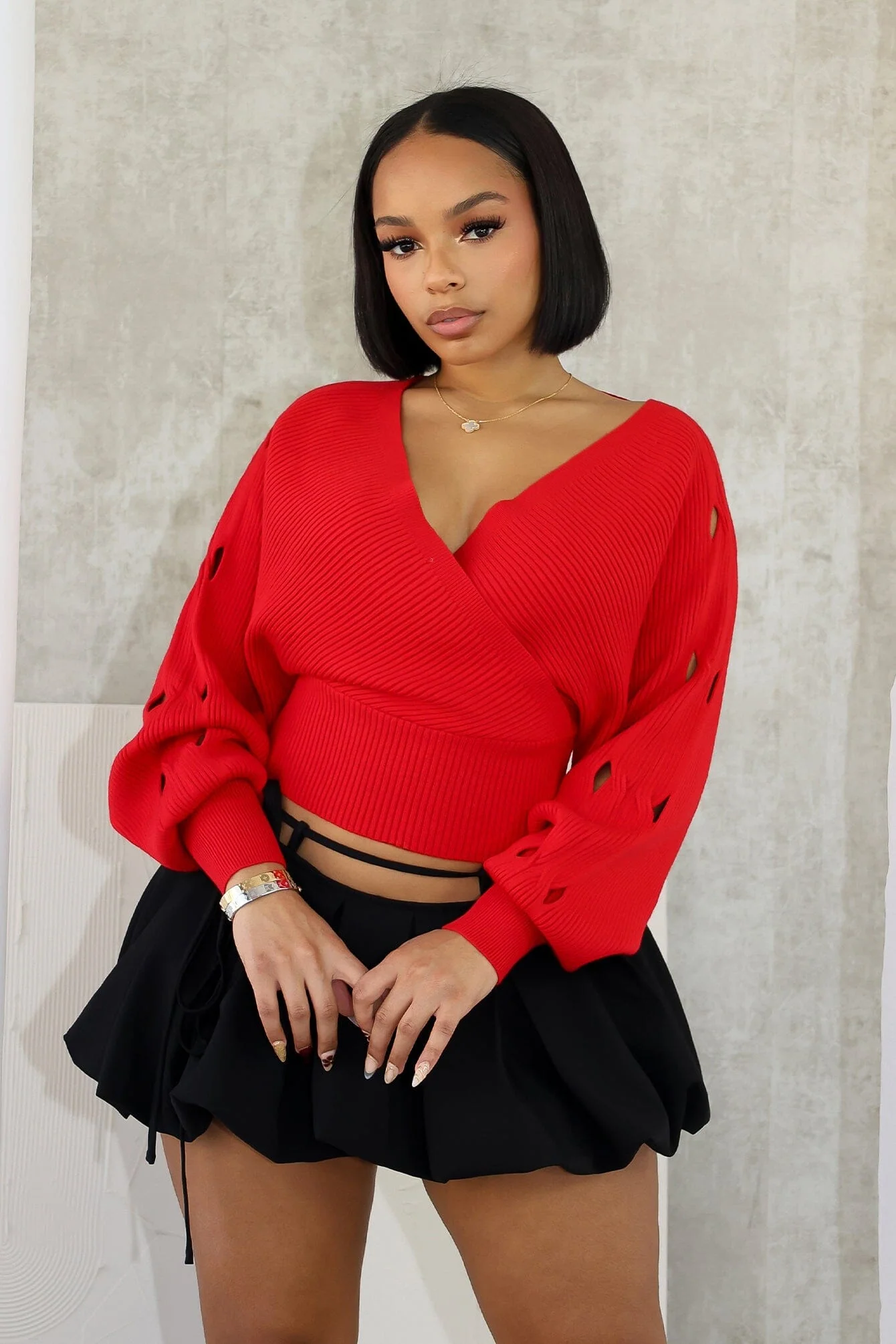 Vanessa Off Shoulder Sleeve Cutout Sweater 3 Vanessa Off Shoulder Sleeve Cutout Sweater