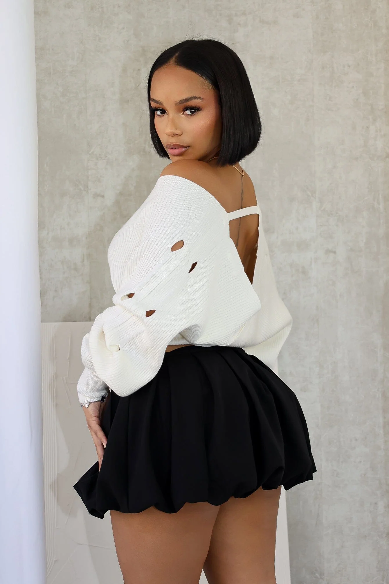 Vanessa Off Shoulder Sleeve Cutout Sweater 5 Vanessa Off Shoulder Sleeve Cutout Sweater
