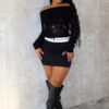 Sierra Distressed Knit Off Shoulder Top