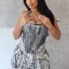 Addison Washed Halter Corset Top