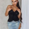 Balia Mesh Lace Contrast Cami Top