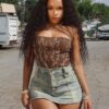 Call Me Again PU Western Corset Top