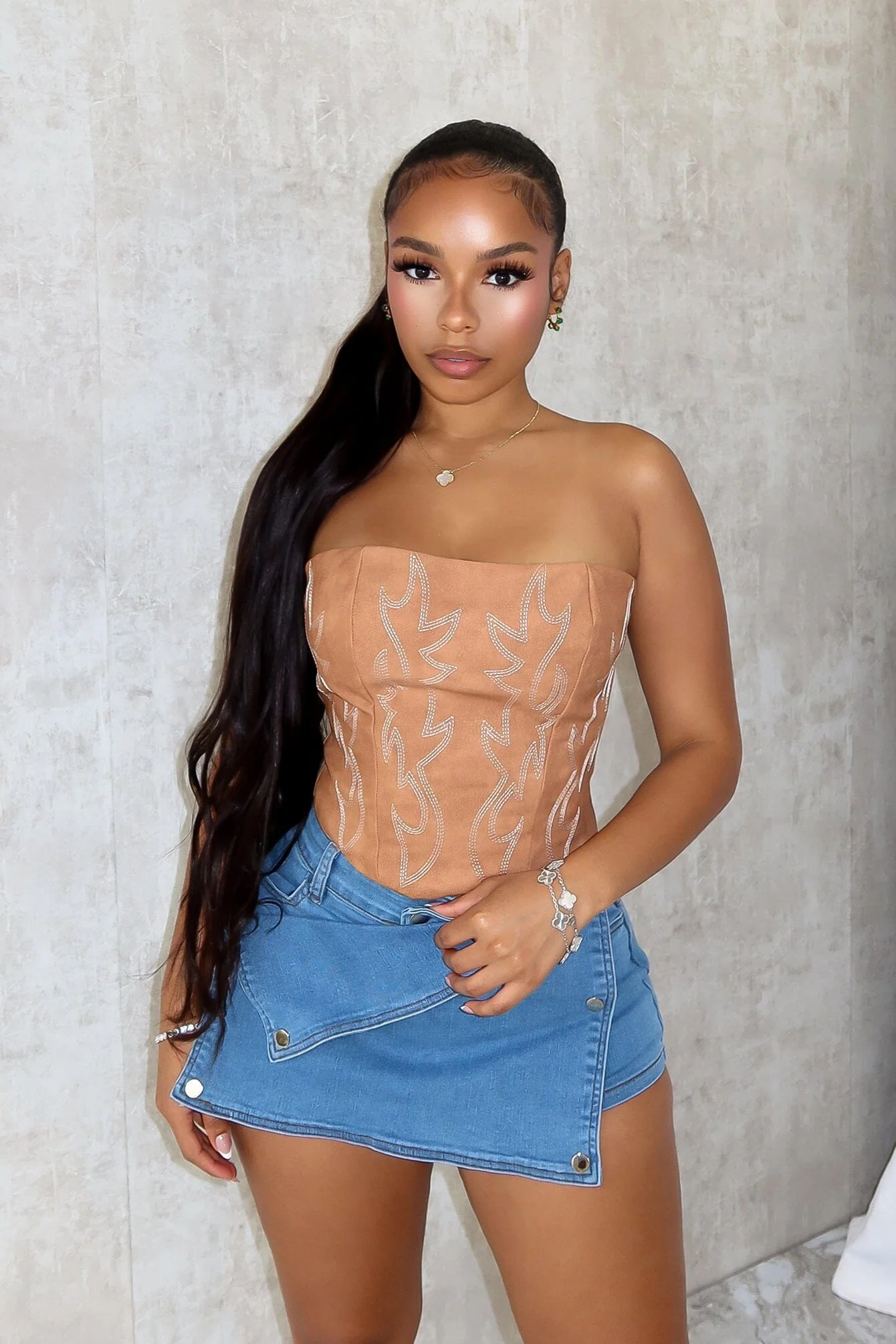 Call Me Again PU Western Corset Top 3 Call Me Again PU Western Corset Top