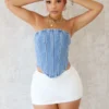 Barbara Boned Denim Corset Top