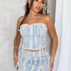 Vicky Print Corset Strapless Top