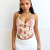 Brighton Floral Lace Bustier Top
