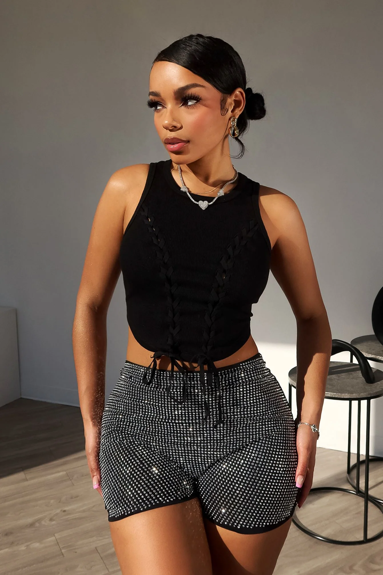 Samira Criss Cross Ribbed Top