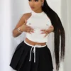 Stunning Piercing Detail Ribbed Top
