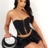 On Edge Lace Up Corset Tube Top
