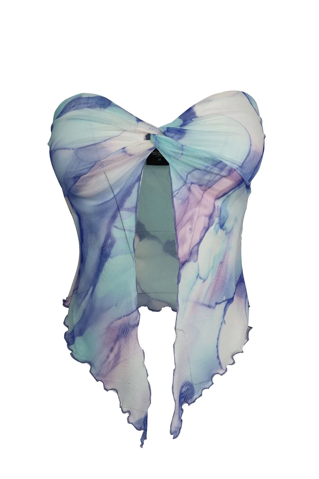 Lavender Haze Print Mesh Twist Top