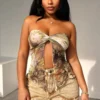 The Golden Age Strapless Mesh Top