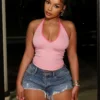 Mimmi Rhinestone Denim Shorts