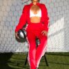Chill Motion Striped Jacket & Pants SET