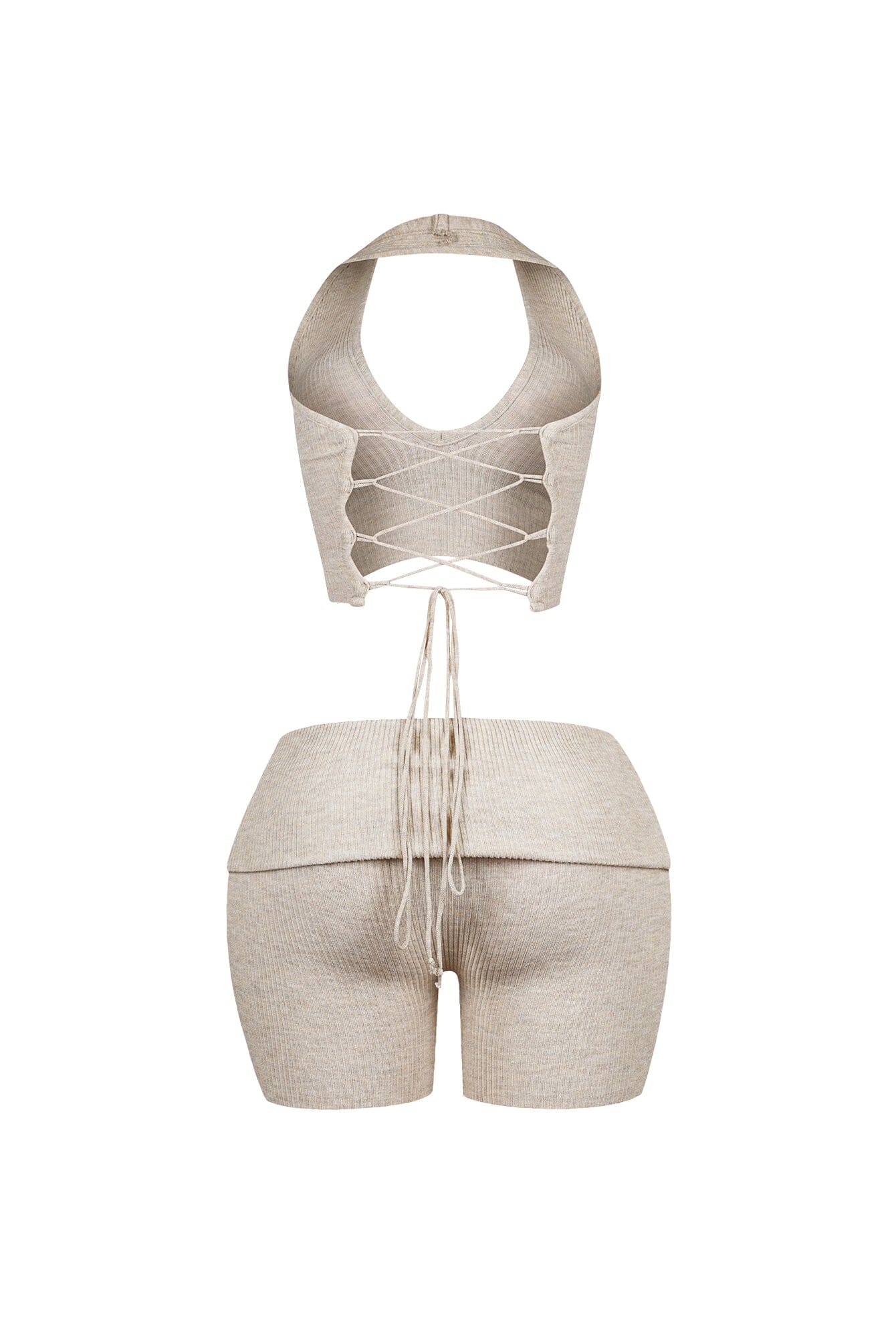 Backfire Ribbed Knit Halter Top & Shorts SET 10 Backfire Ribbed Knit Halter Top & Shorts SET