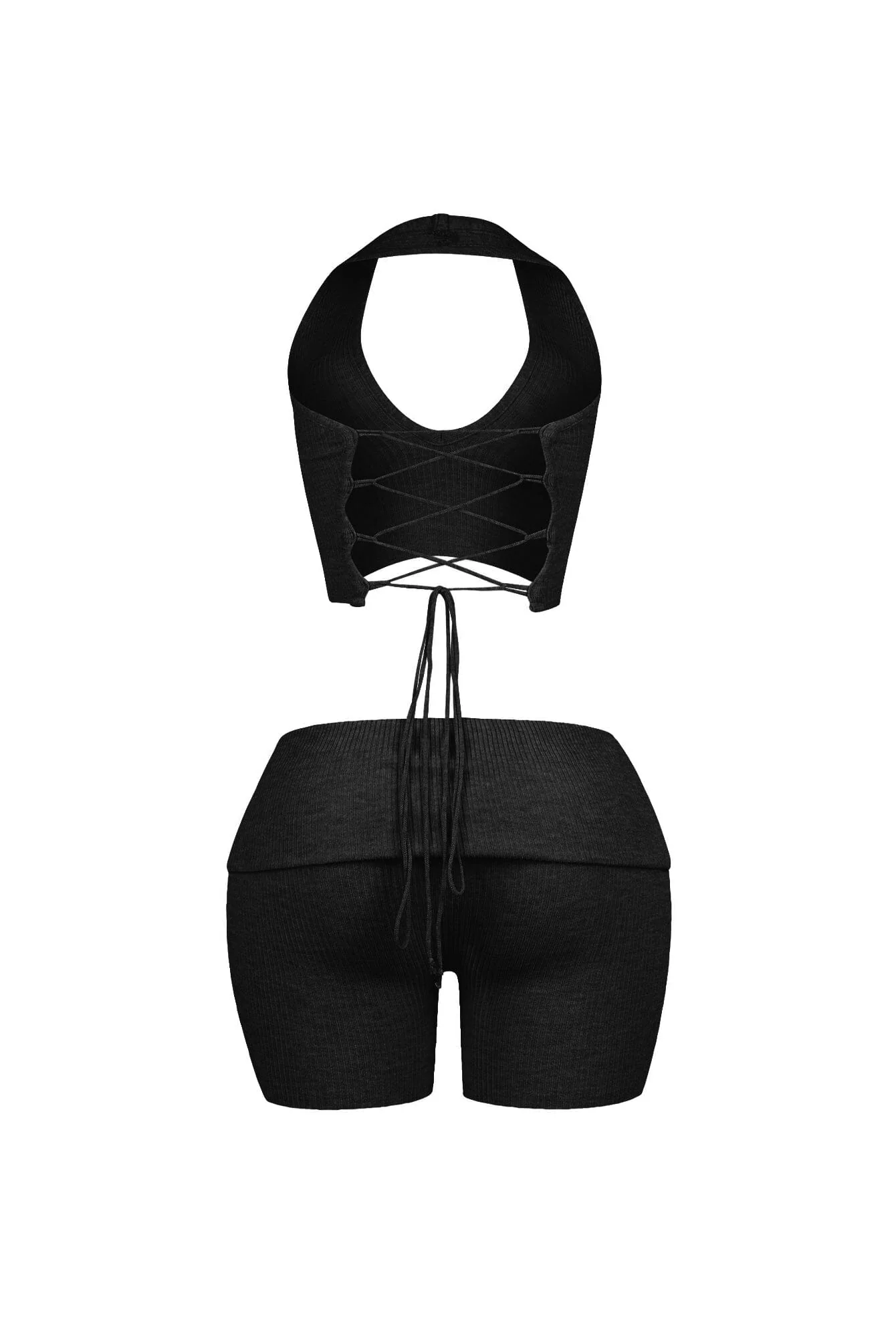 Backfire Ribbed Knit Halter Top & Shorts SET 11 Backfire Ribbed Knit Halter Top & Shorts SET