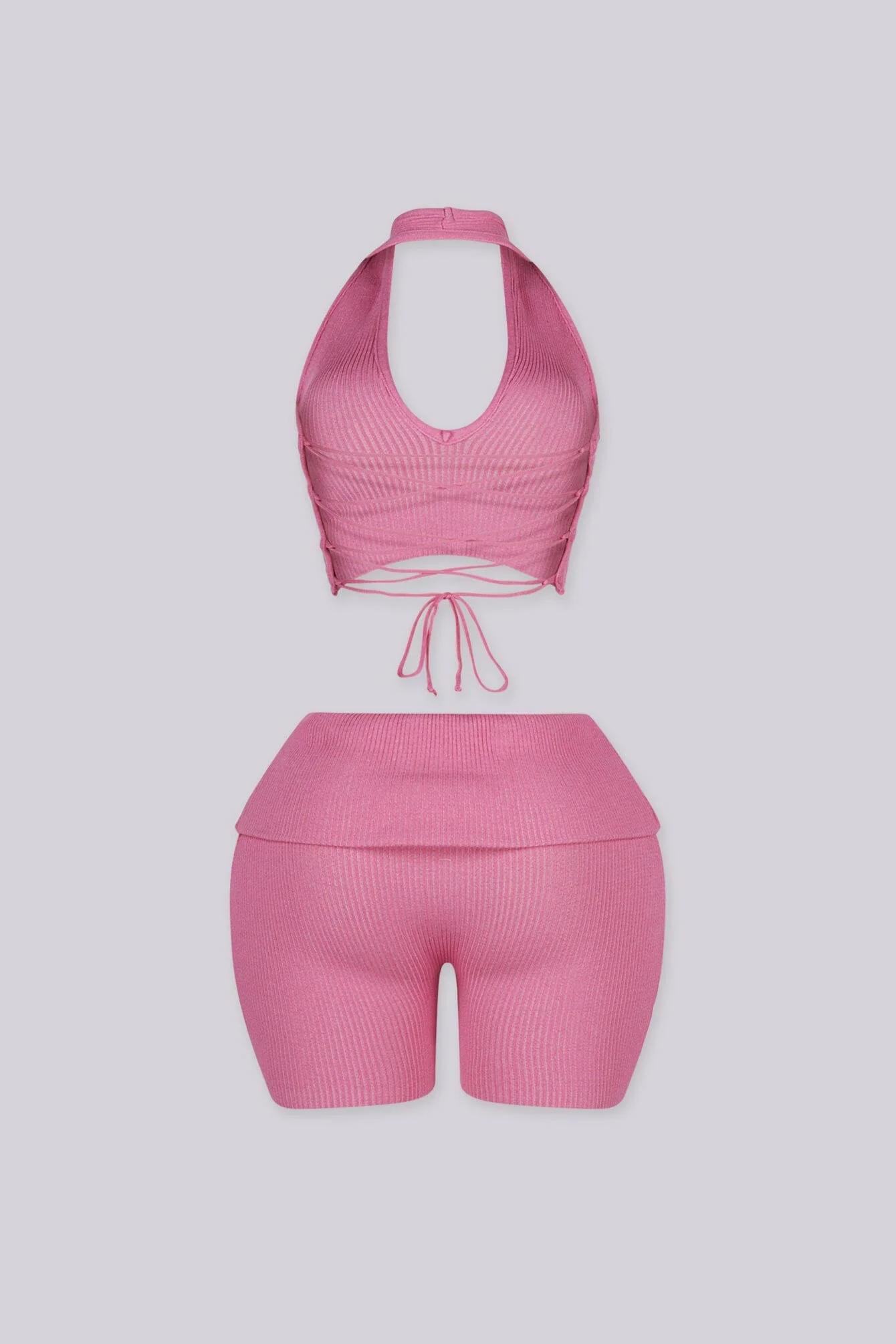 Backfire Ribbed Knit Halter Top & Shorts SET 12 Backfire Ribbed Knit Halter Top & Shorts SET