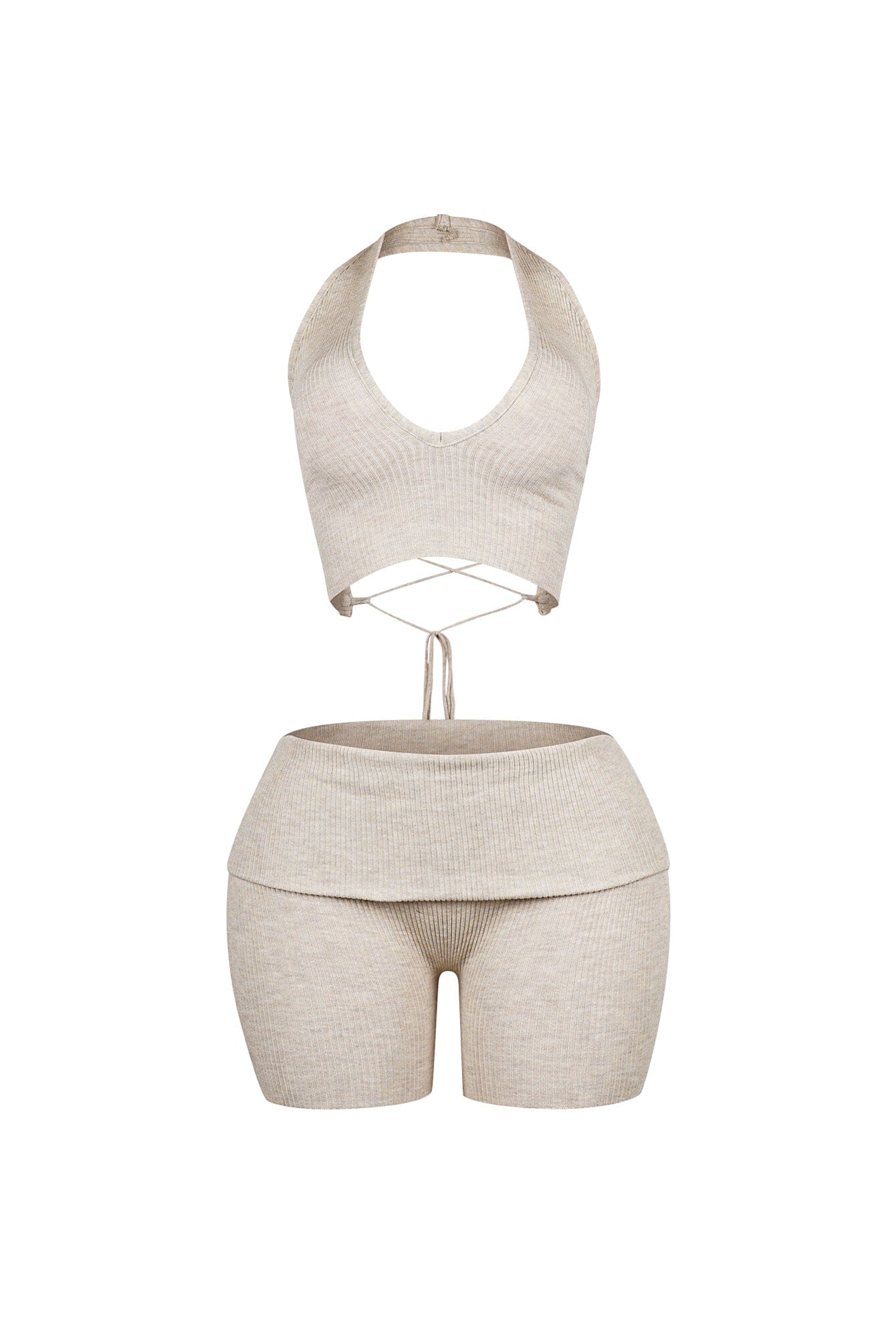 Backfire Ribbed Knit Halter Top & Shorts SET 7 Backfire Ribbed Knit Halter Top & Shorts SET