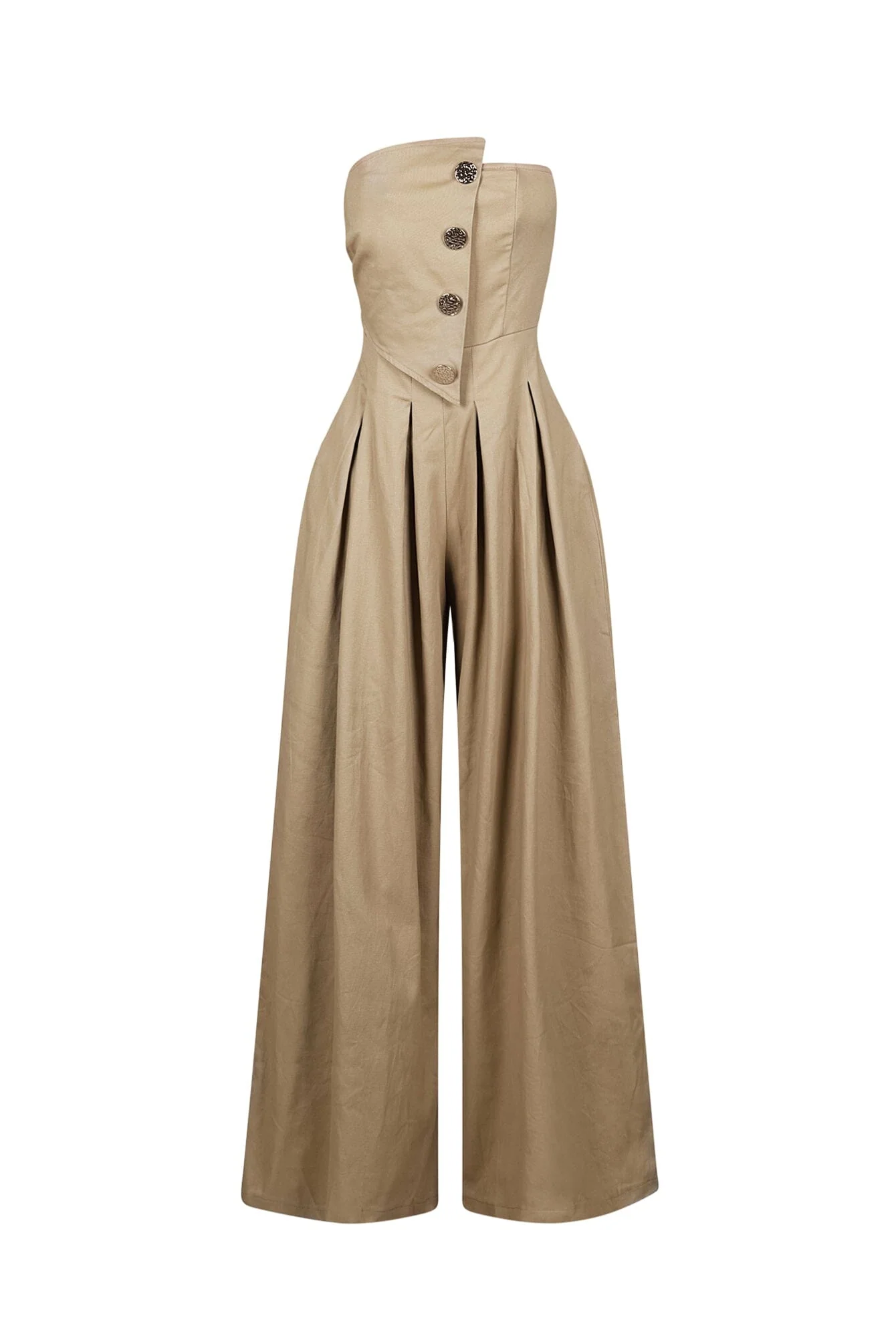 Tailored Cotton Twill Tube Top Jumpsuit 3 Tailored Cotton Twill Tube Top Jumpsuit