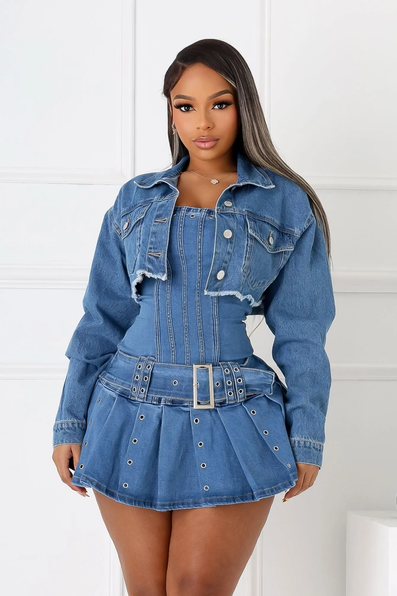 Frayline Denim Crop Jacket