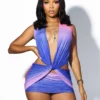 Sunset Ombre Cut Out Mini Dress