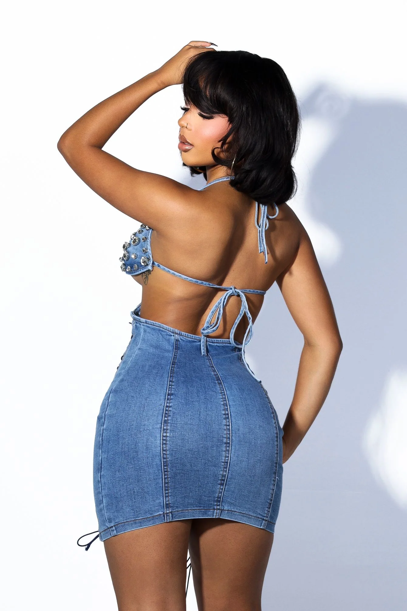 Layla Rhinestone Bra Mini Dress