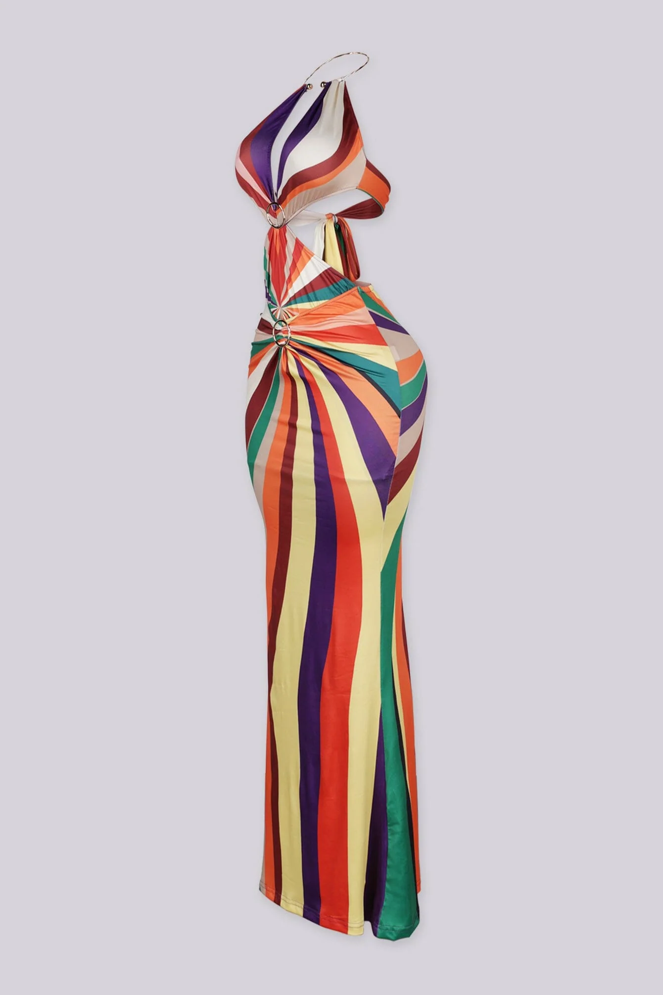 Wen Ring Halter Maxi Dress