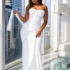 Snow Crystal Sweetheart Maxi Dress