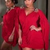 Olympia Draped Cape Mini Dress