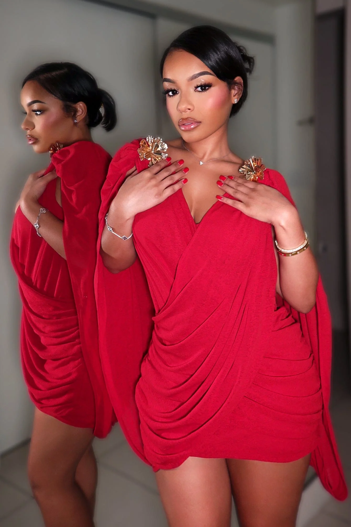 Olympia Draped Cape Mini Dress 5 Olympia Draped Cape Mini Dress