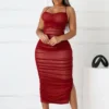 Body Talk Ruched Midi Dress