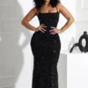 Callie Mesh Rhinestone Maxi Dress
