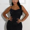 Brenda Mesh Rhinestone Ruched Mini Dress