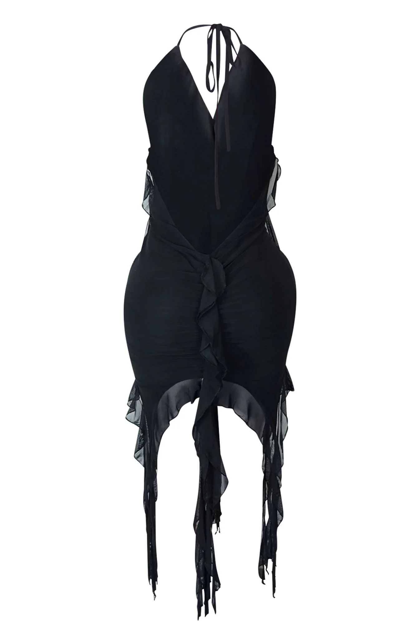 Call On Me Mesh Halter Tie Ruffle Dress 7 Call On Me Mesh Halter Tie Ruffle Dress