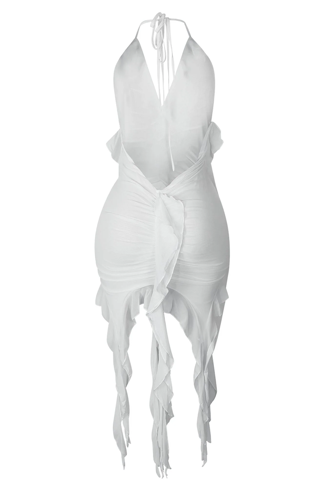 Call On Me Mesh Halter Tie Ruffle Dress 8 Call On Me Mesh Halter Tie Ruffle Dress