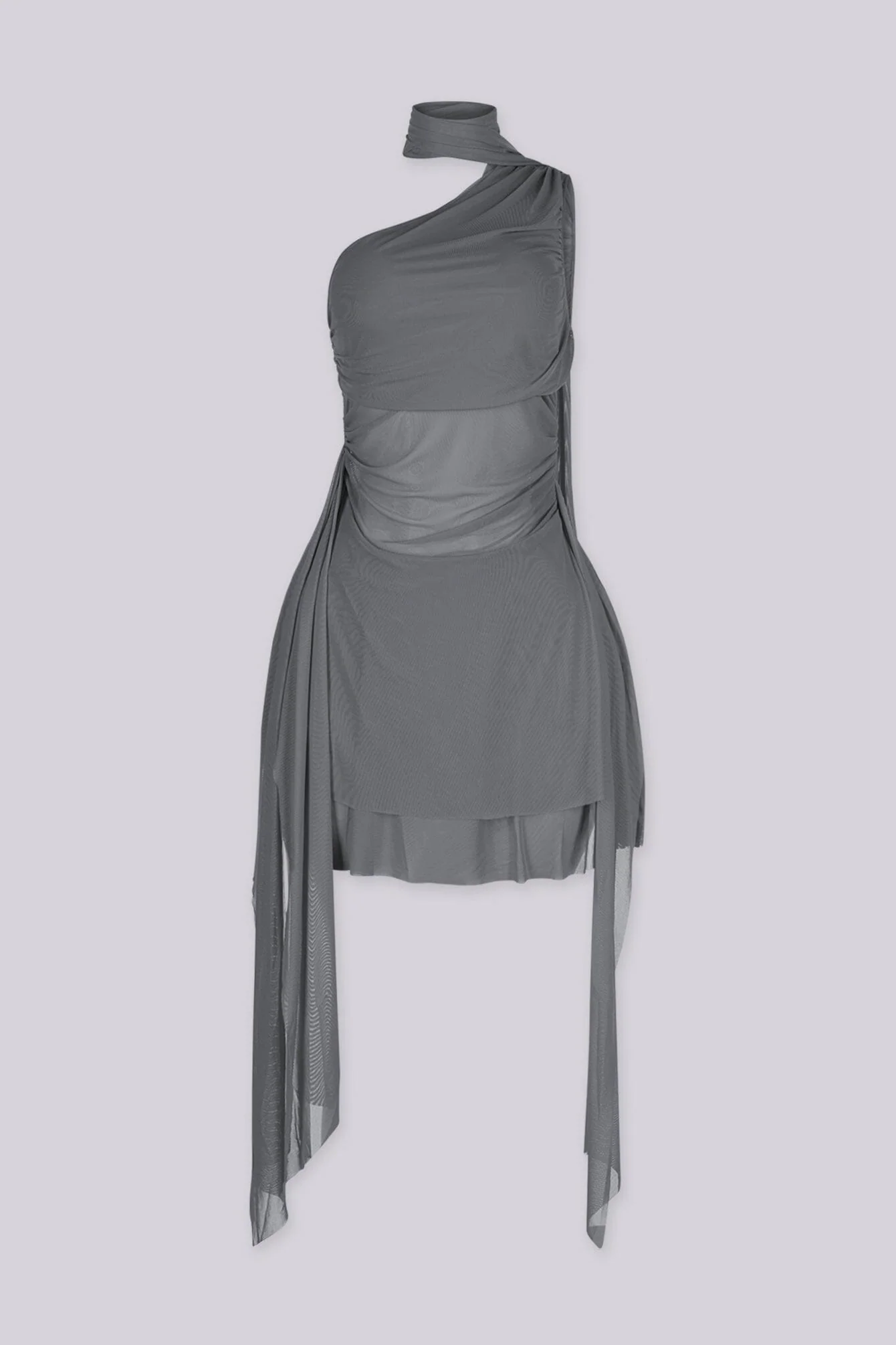 Lagos One Shoulder Mesh Mini Dress